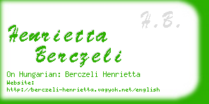 henrietta berczeli business card